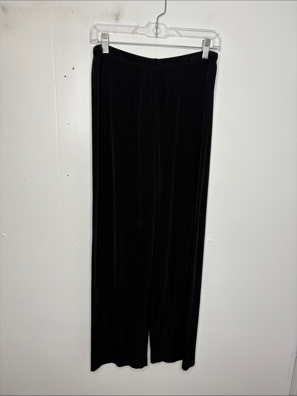 Chicos Pants Womens Large 2 Wide Leg Stretchy Pull On Casual Comfy Black